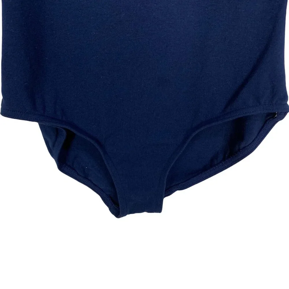 Capezio Child’s Small Cap Sleeve Scoop Neck Leotard CC400C Navy Blue Lined